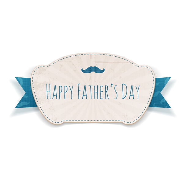 Fathers Day realistic blue and white festive Tag - Vector, Image