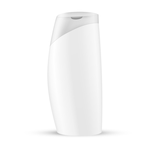 White gray beauty/cosmetic product bottle with gray cap/lid - Vektör, Görsel