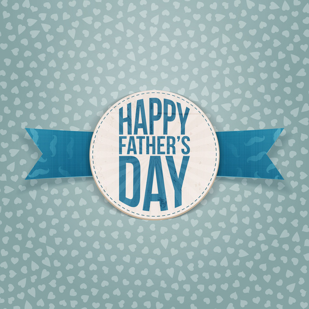 Happy Fathers Day paper Emblem with blue Text - Vektör, Görsel