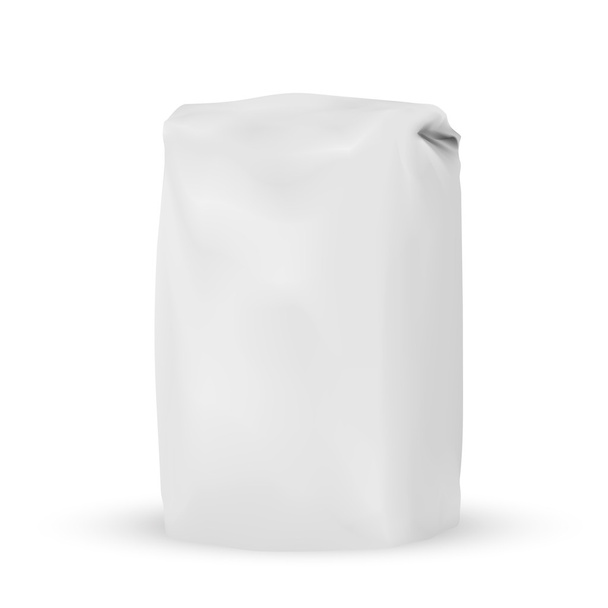 Saco de embalagem cinza branco em branco para produtos a granel
 - Vetor, Imagem