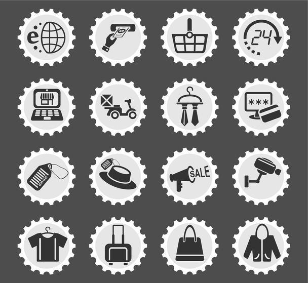 Symbolset für Shopping und E-Commerce - Vektor, Bild