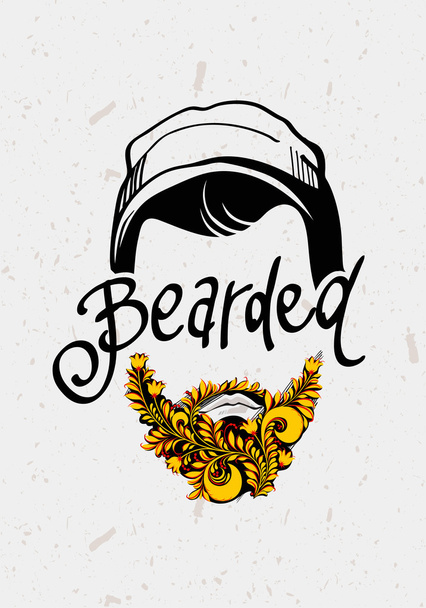 Beard and mustache. Traditional Russian Style - Вектор, зображення