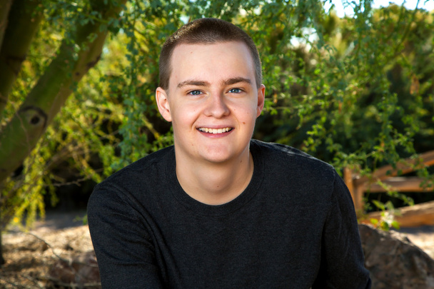 Outdoor Portrait Of A Young Man With Short Hair - Photo, Image