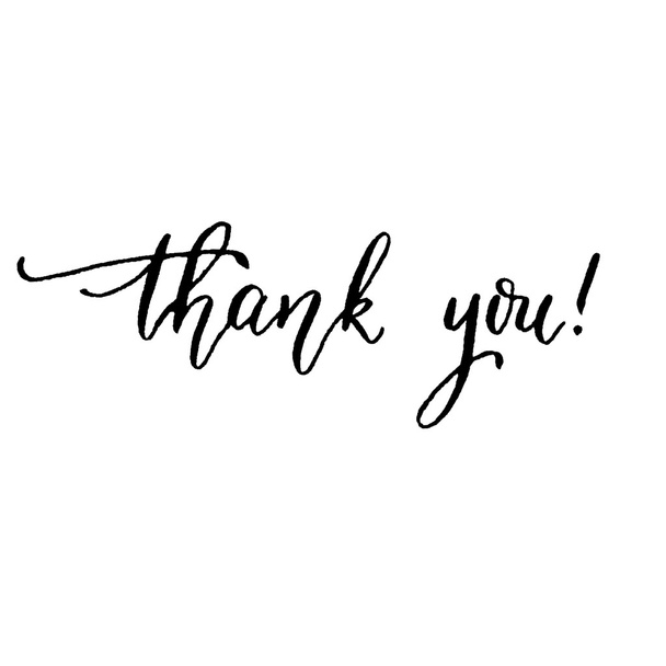 Thank you, hand lettering vector. Modern calligraphy pen and ink - Vector, Image