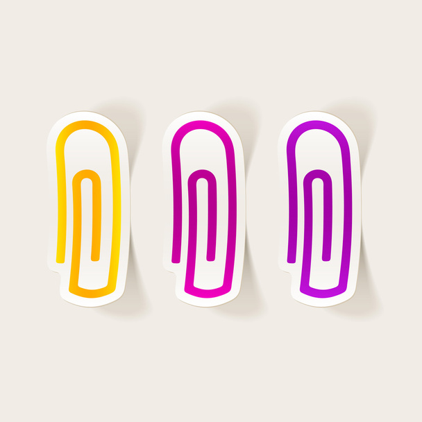 paperclip realistische stickers  - Vector, afbeelding