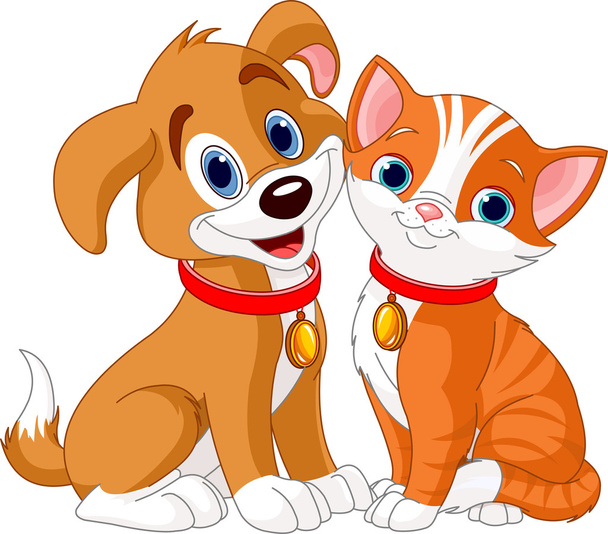 Kočka a pes - Vektor, obrázek