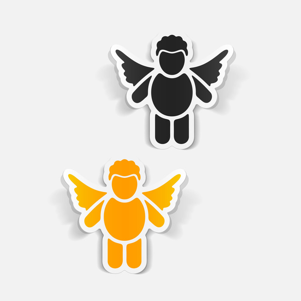 angel realistic stickers  - Vector, Image