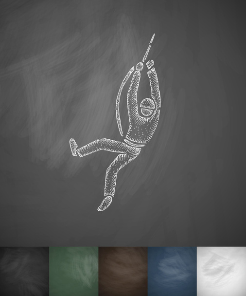 手描きのアルピニストのアイコン - ベクター画像