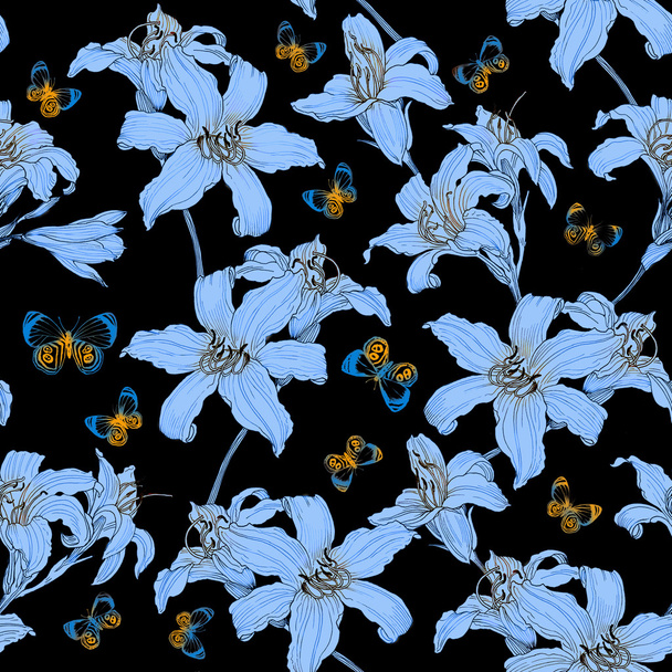 Floral pattern lilies. - Foto, Imagem
