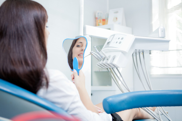 Woman checkin her teeth - Photo, Image