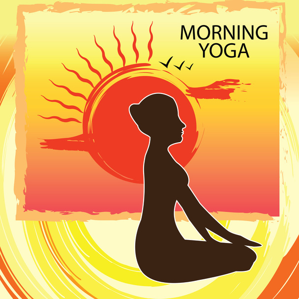Yoga matutino - cartel
 - Vector, imagen