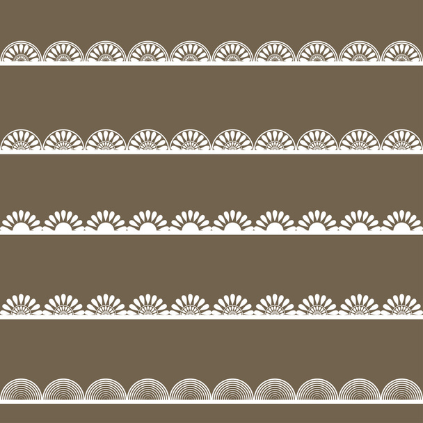 Set of white lace borders - Vector, imagen