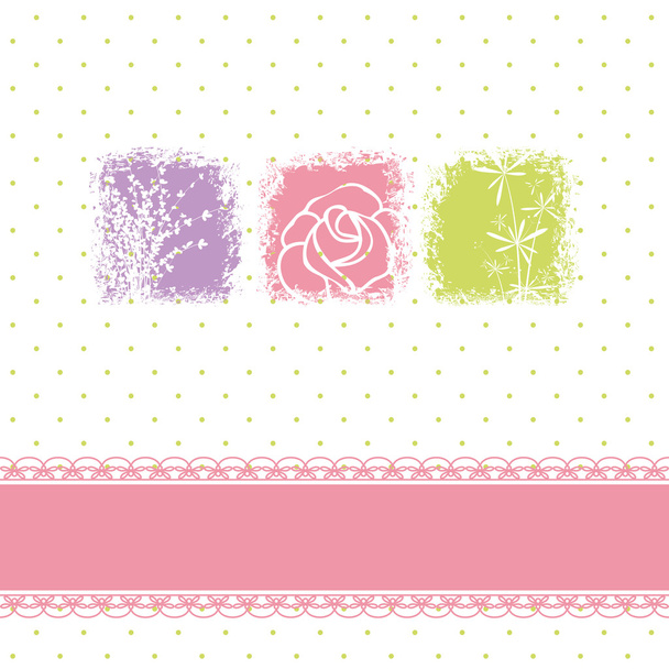 Greeting card with colorful flowers - Vector, Image