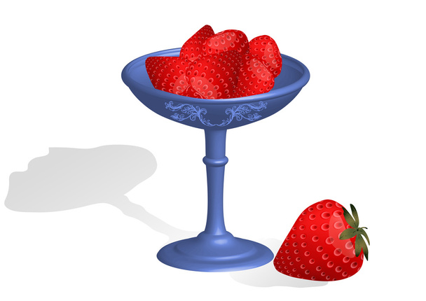 strawberries in the bowl - Vector, Image