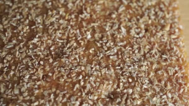 Rye crisp bread macro dolly shot - Materiał filmowy, wideo