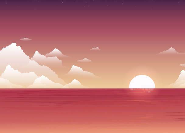 Sonnenuntergang. Vektorillustration. Landschaft - Vektor, Bild