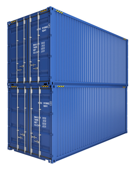 blauwe containers - Foto, afbeelding