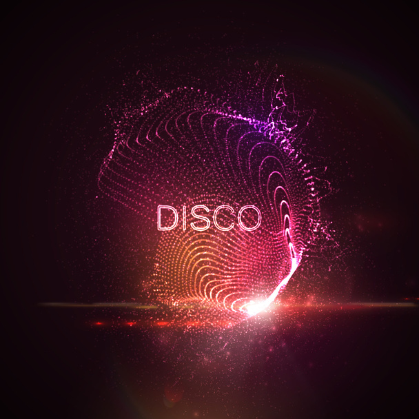 Disco neon sign. - Vetor, Imagem