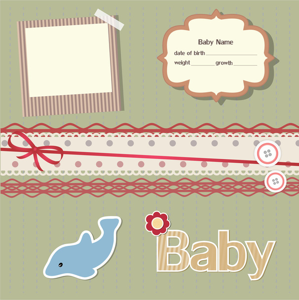 赤ちゃんのスクラップ ブックの要素 - ベクター画像