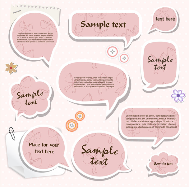 Speech bubbles & scrapbook elements - Vector, Image