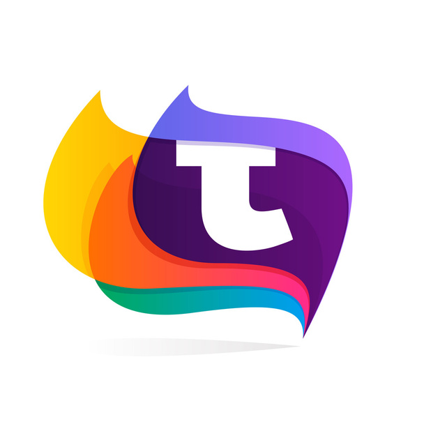 Dopis T logo v peří nebo příznaky ikon. - Vektor, obrázek