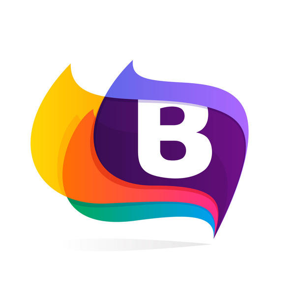 Buchstabe b Logo in Feder oder Flaggen Symbol. - Vektor, Bild