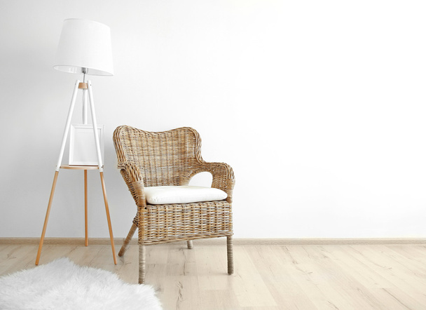 Cozy chair with lamp - Fotoğraf, Görsel