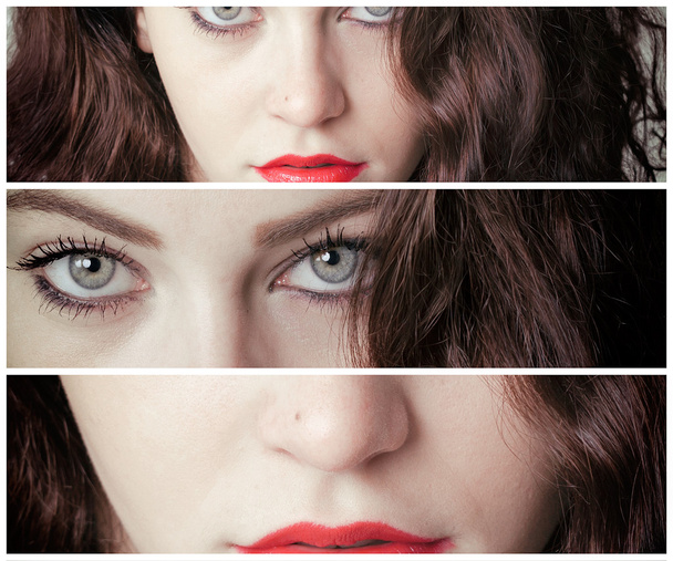 Multiframe portrait of girl with gorgeous eyes - Φωτογραφία, εικόνα