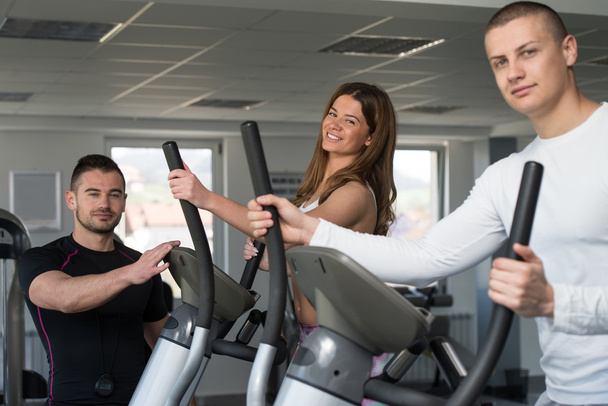 Group Of People Running On Treadmills In Gym - Photo, Image
