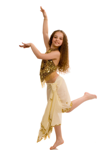 Young adorable eastern dancer, isolated - Фото, изображение