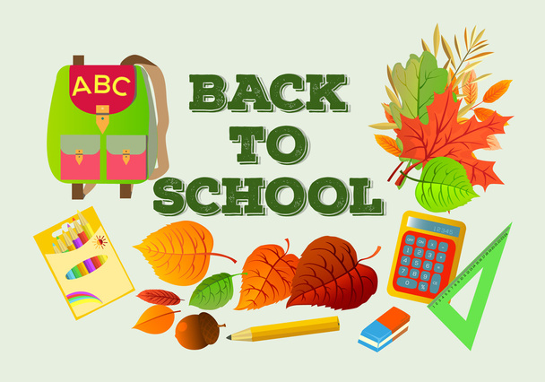 Welcome back to school background, vector illustration - Vector, Image