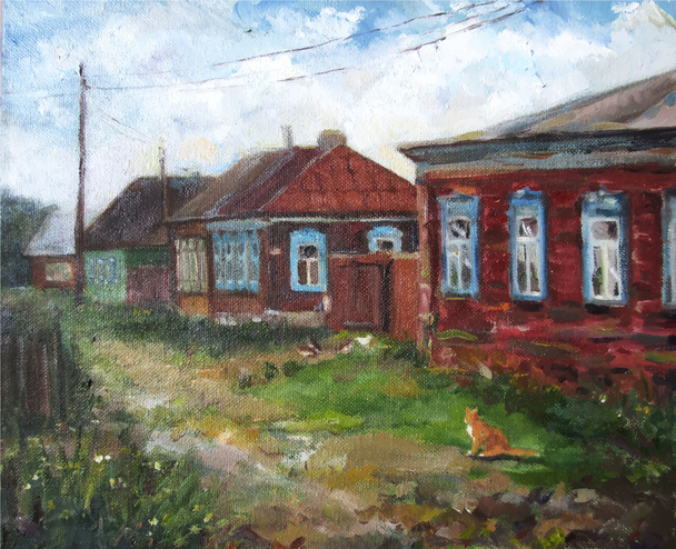 Summer village w Rosji - Wektor, obraz