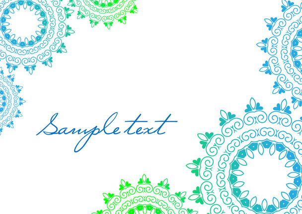 Background mandala vector in green and blue colors. - Vector, imagen