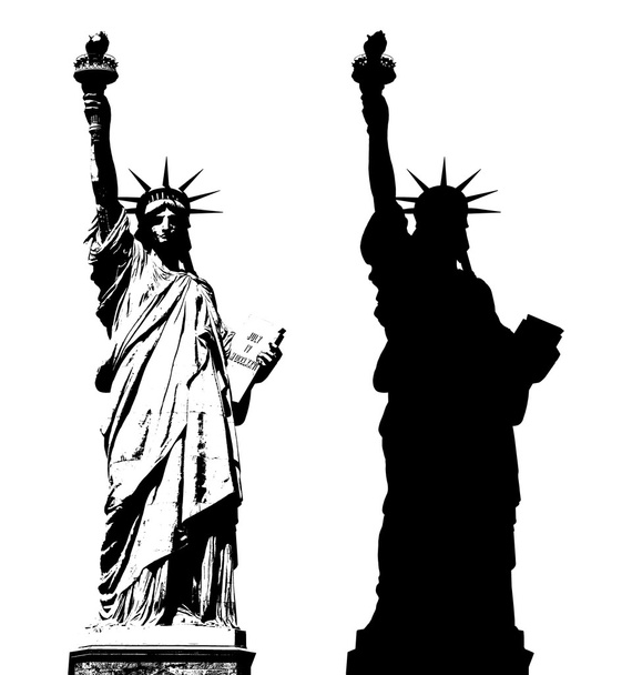 Statue of Liberty in New York City - silhouette - Photo, Image