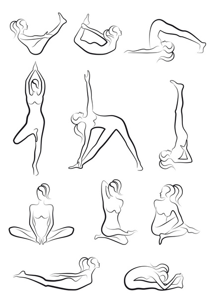 Вправи для йоги, векторний набір
 - Вектор, зображення
