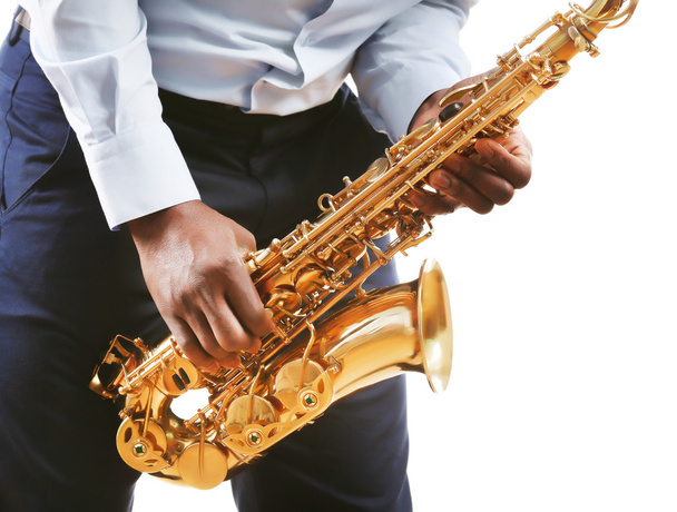 musician playing the saxophone - Фото, изображение