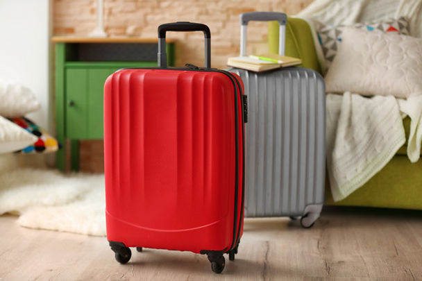 Colorful Suitcases indoors - Fotoğraf, Görsel