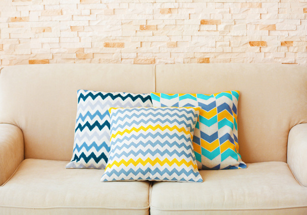Stylish pillows on couch - Photo, Image