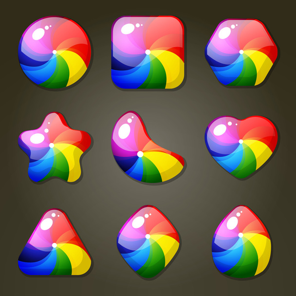 Rainbow Candies For Match Three Game - Вектор,изображение