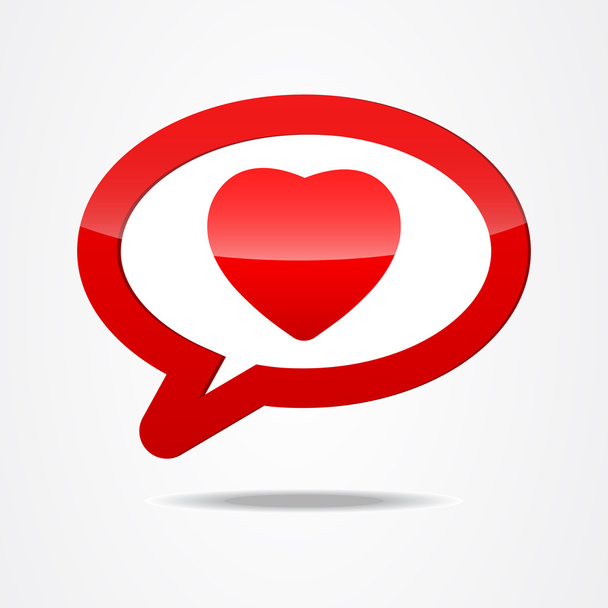Red heart shape button - Vektor, obrázek