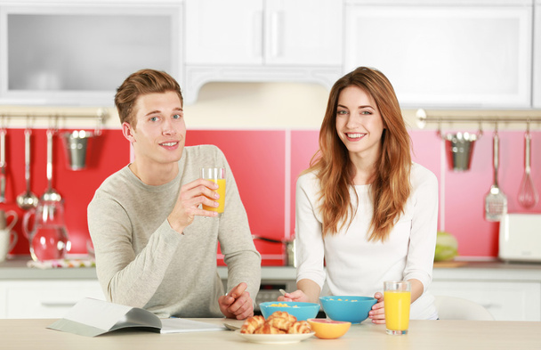 Couple having breakfast - Фото, зображення