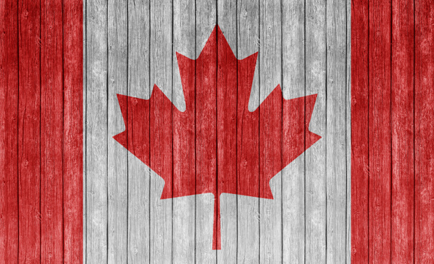 Kanadan lippu puurakenteella
 - Valokuva, kuva