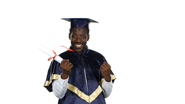 卒業証書を持つ学生。白 - 映像、動画