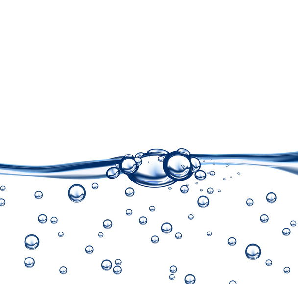Vector realistic water wave on white background - Vector, Image