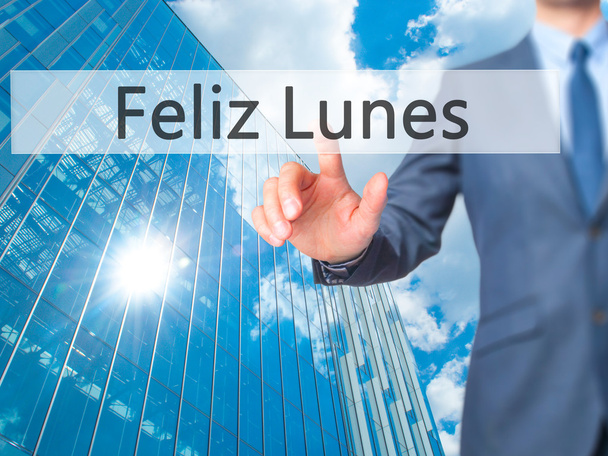 Feliz Lunes (Happy Δευτέρα στα ισπανικά) - επιχειρηματίας χέρι έ - Φωτογραφία, εικόνα