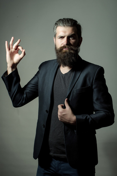 Bearded handsome man in jacket - Photo, image
