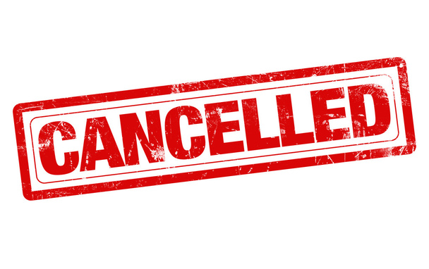 Cancelled word red stamp text on white background - Photo, Image