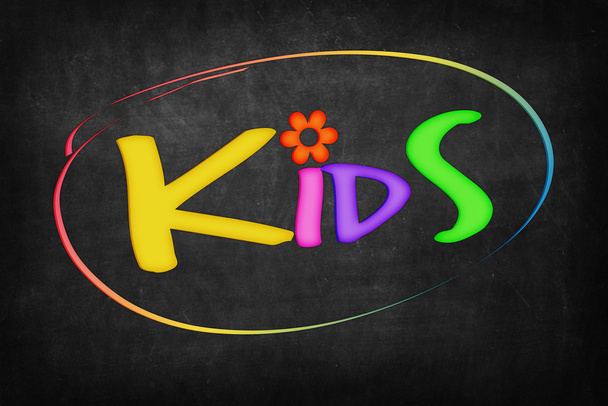 KIDS word on Blackboard - Photo, Image