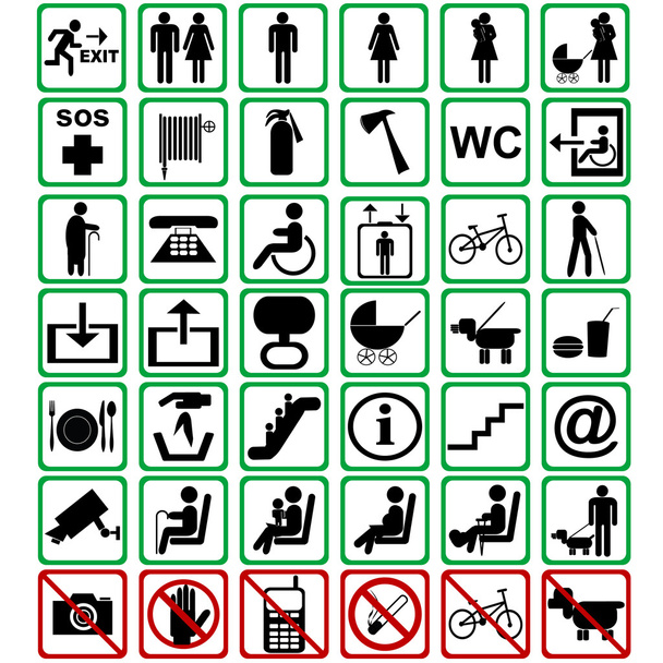 internationale tekens die worden gebruikt in transportmiddel - Foto, afbeelding