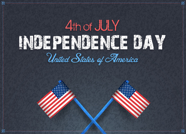 Retro Style USA Independence Day Greeting Card Design - Vetor, Imagem